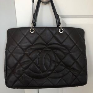 Vintage Chanel Quilted Caviar XL Tote
